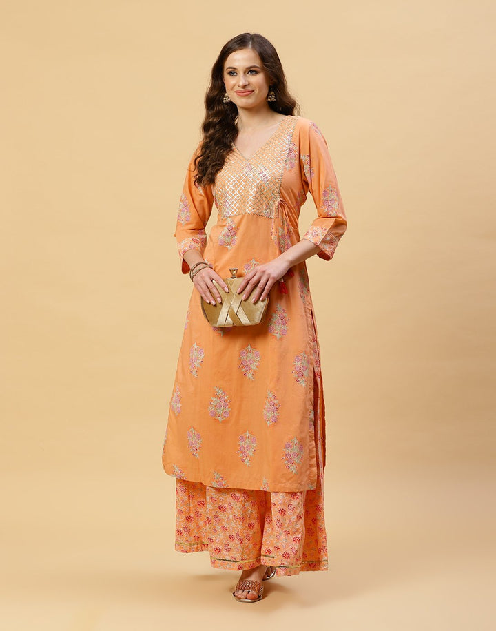 Printed Cotton Kurti With Plazzo