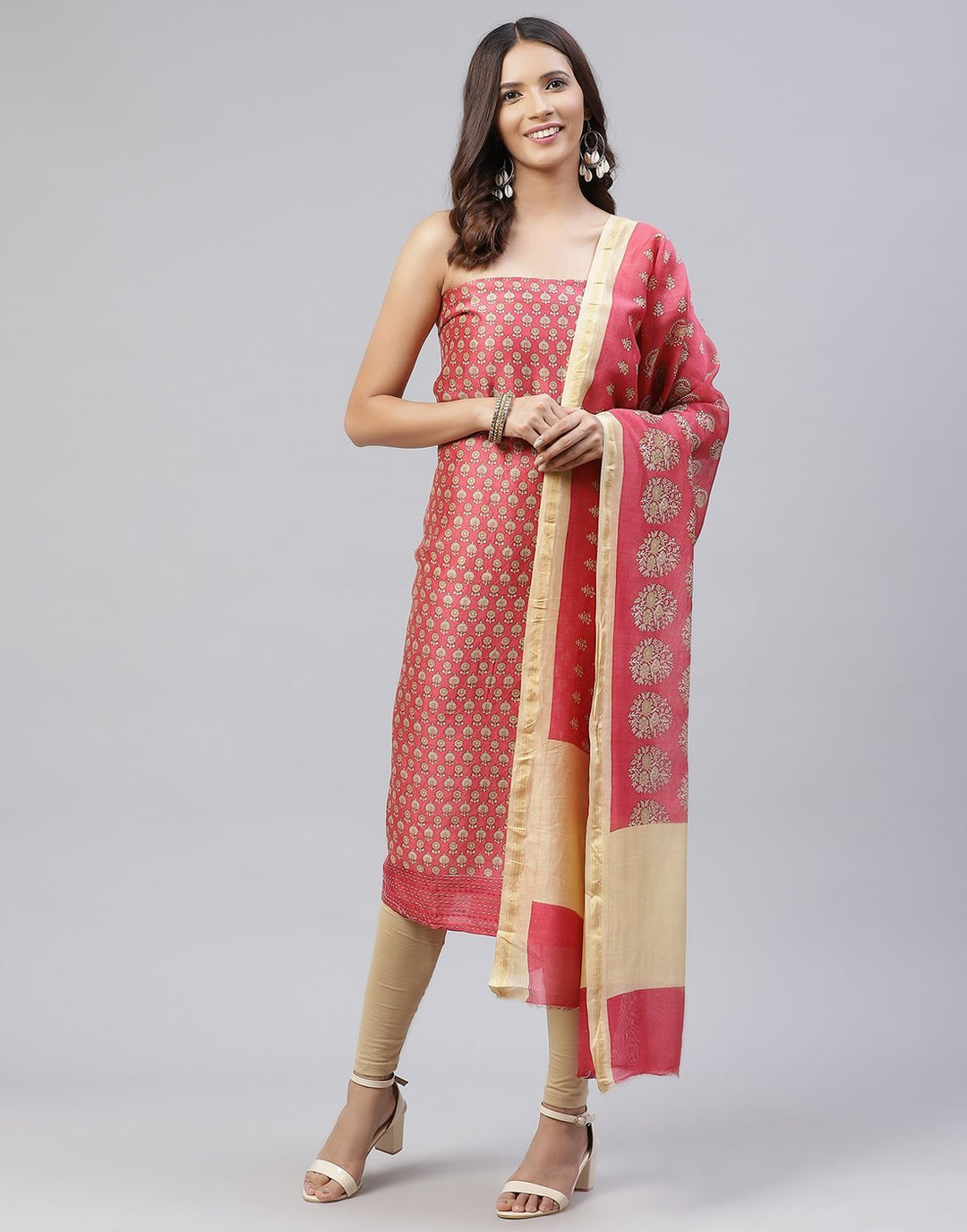 Fine Chanderi Printed Suit Piece