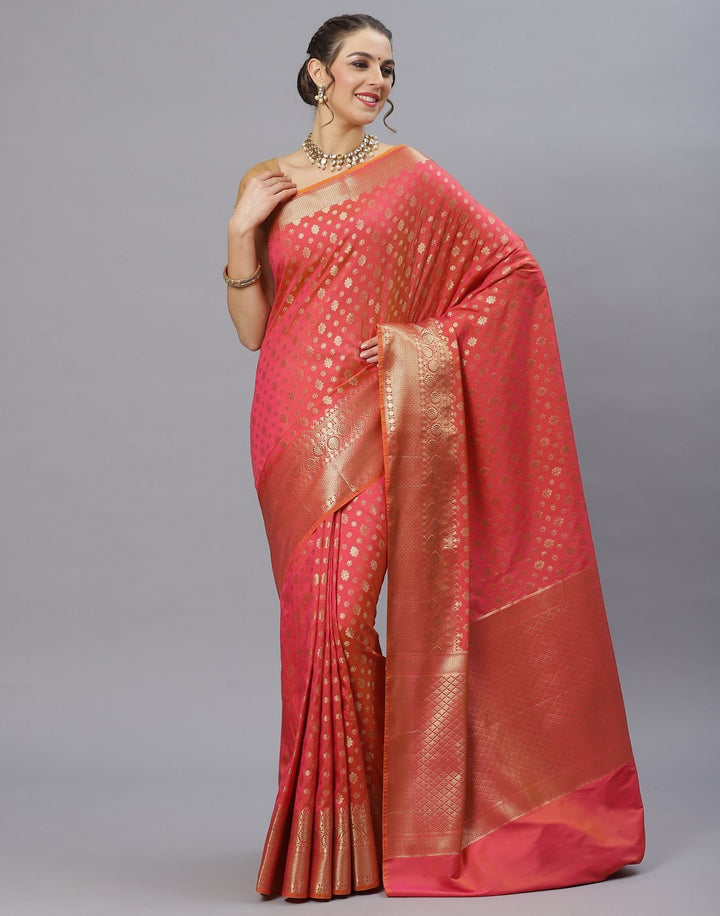 Pink Banarasi Handloom Saree