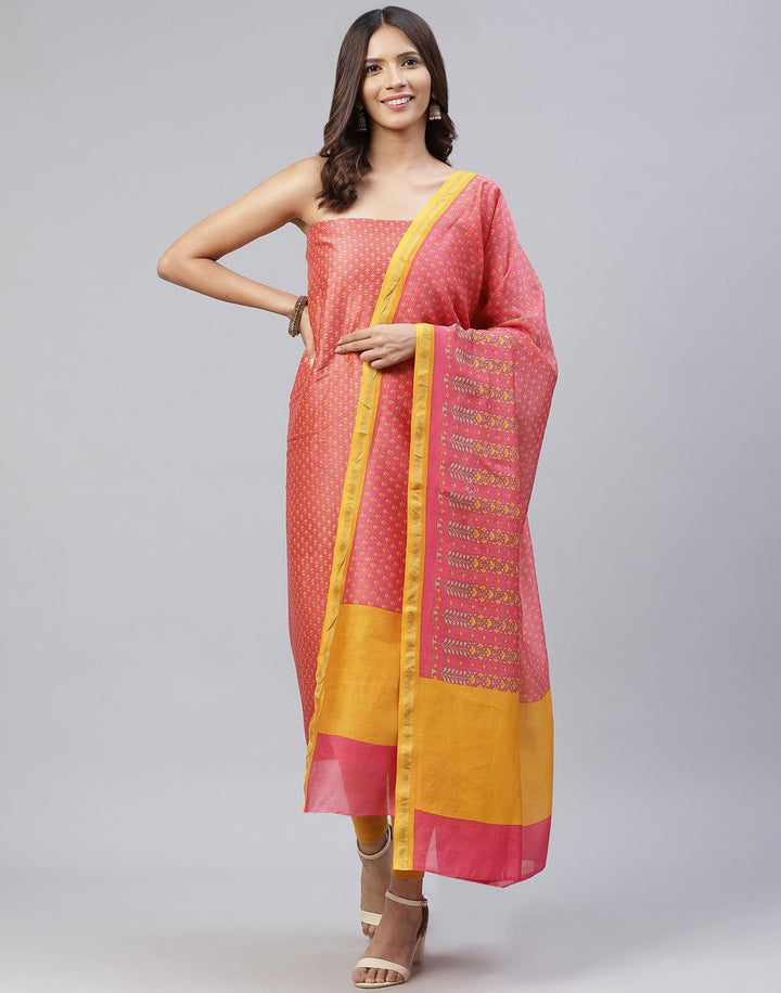 Printed Chanderi Suit Piece