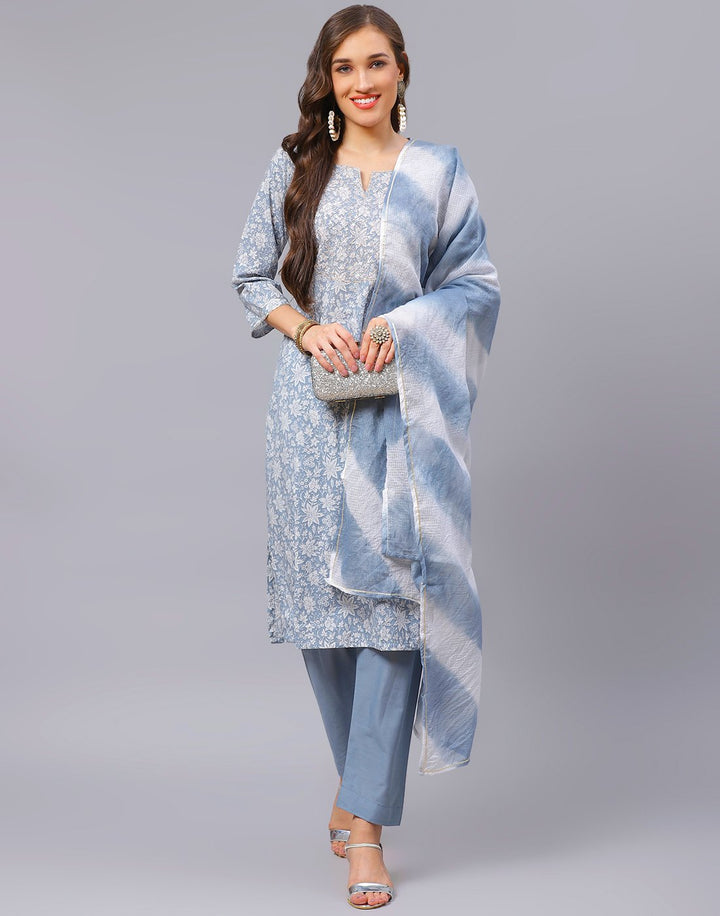 Straight Cotton Printed Salwar Kameez Stitched Suit