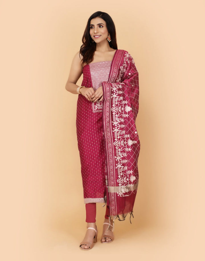 Embroidered Chanderi Suit Piece