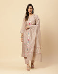 Embroidered Cotton Chanderi Salwar Kameez Stitched Suit With Chanderi Dupatta