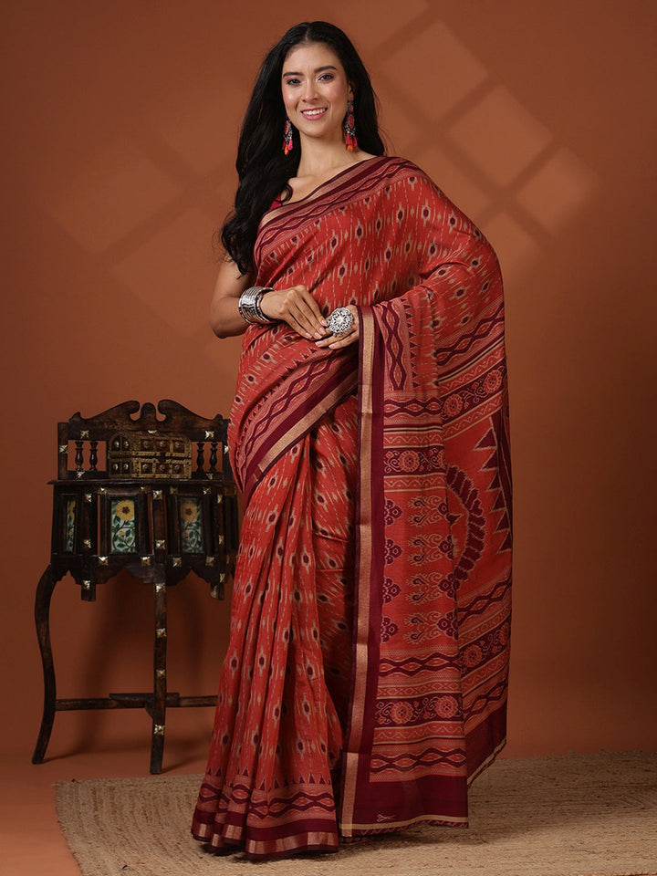 Digital Printed Art Silk Saree