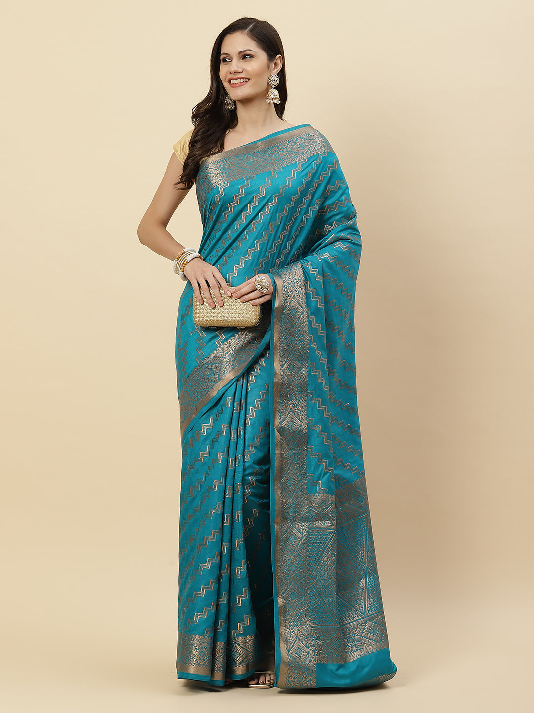 Zari Jaal Art Handloom Woven Saree