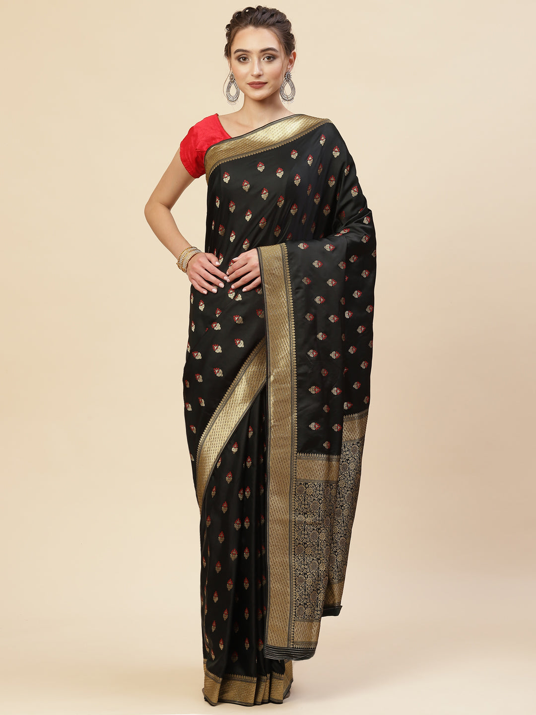 Floral Stone Jaal Banarasi Woven Saree
