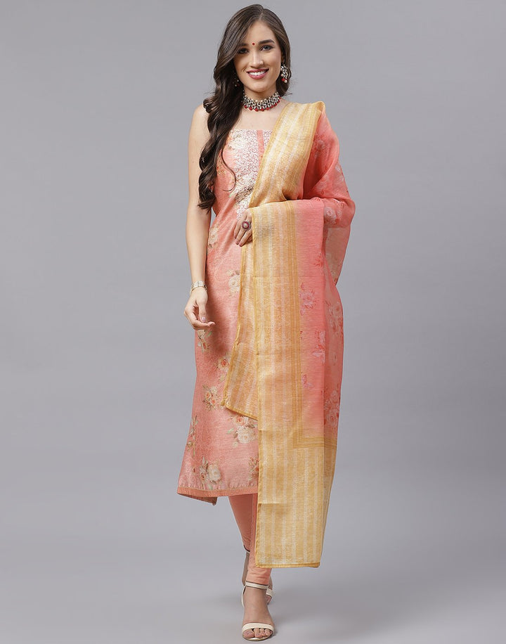 Chanderi Embroidered Suit Piece