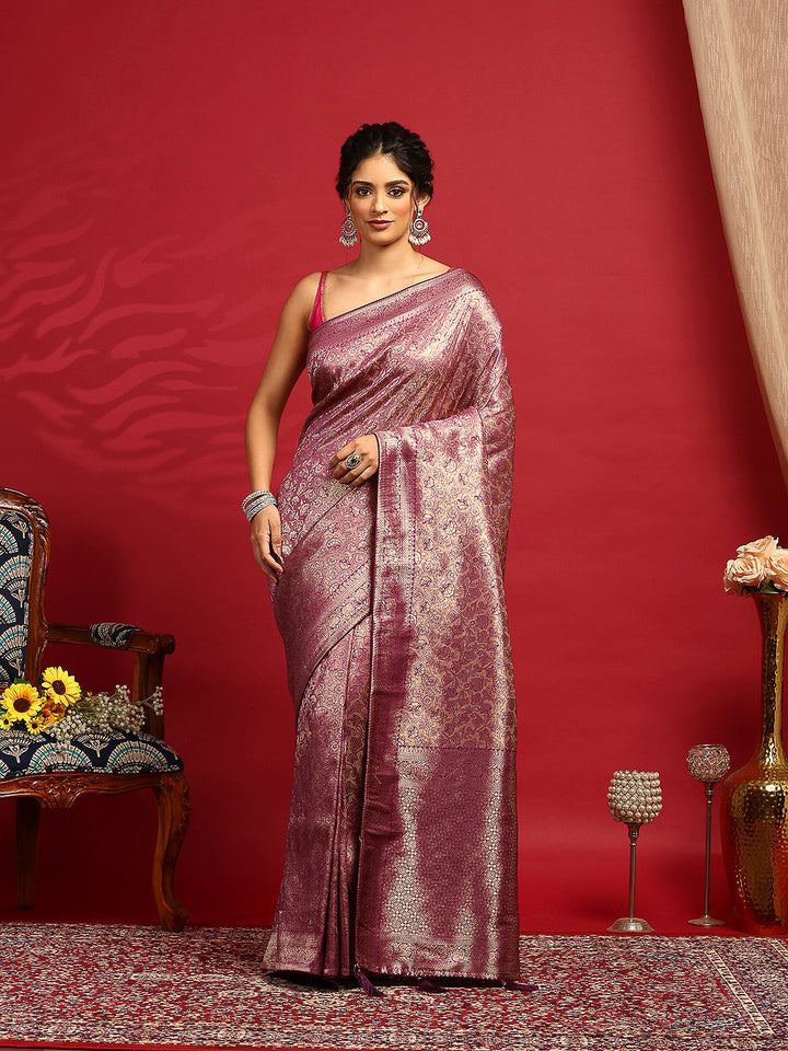 Woven Design Satin Saree
