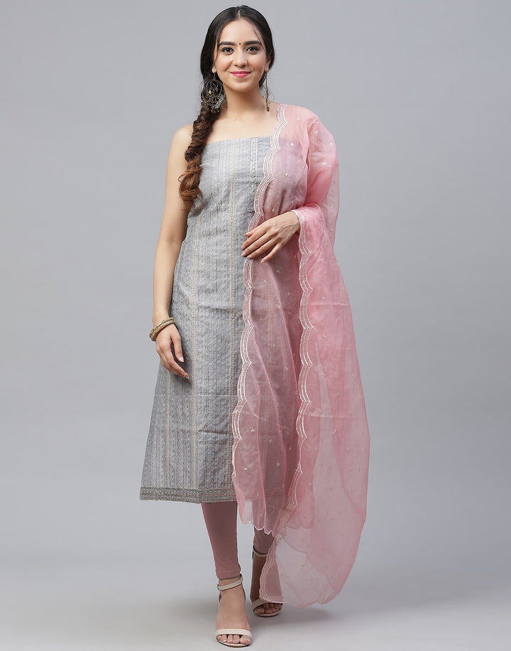 Chanderi Embroidered Suit Piece