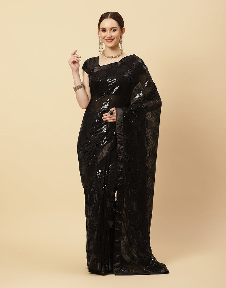 Sequence Embroidered Art Georgette Saree