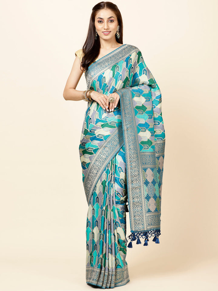 Zari Jaal Woven Satin Saree
