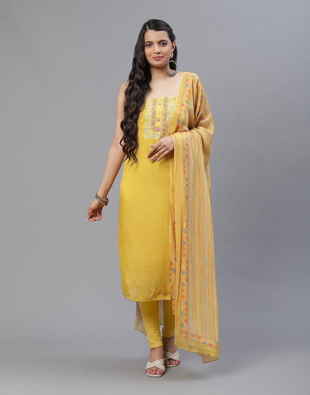 Muslin Embroidered Suit piece