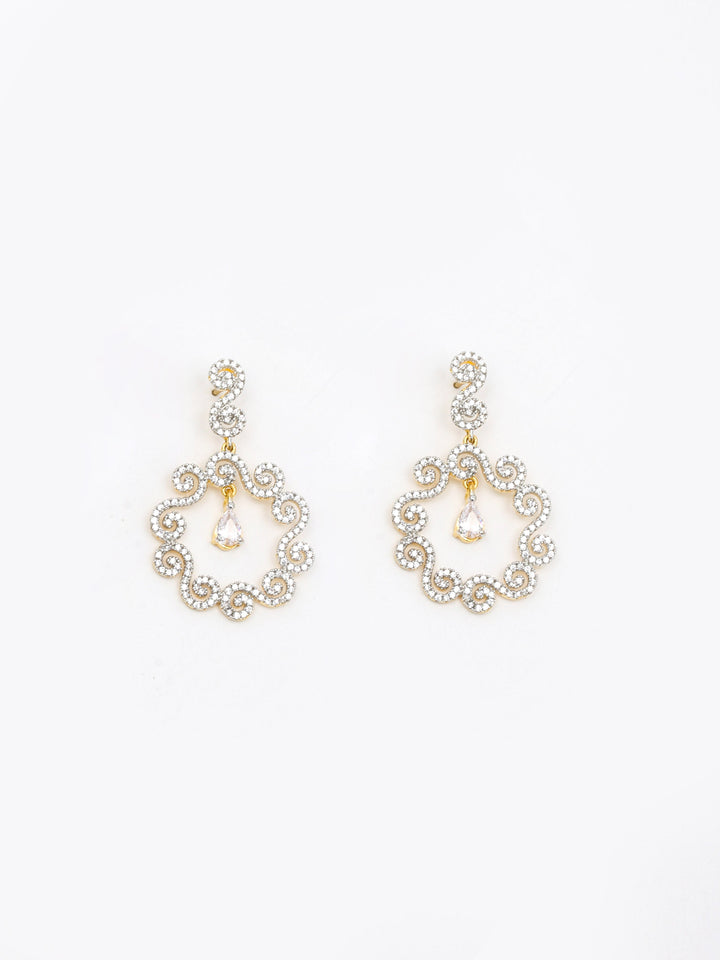 White Stones Drop &amp; Danglers Earrings