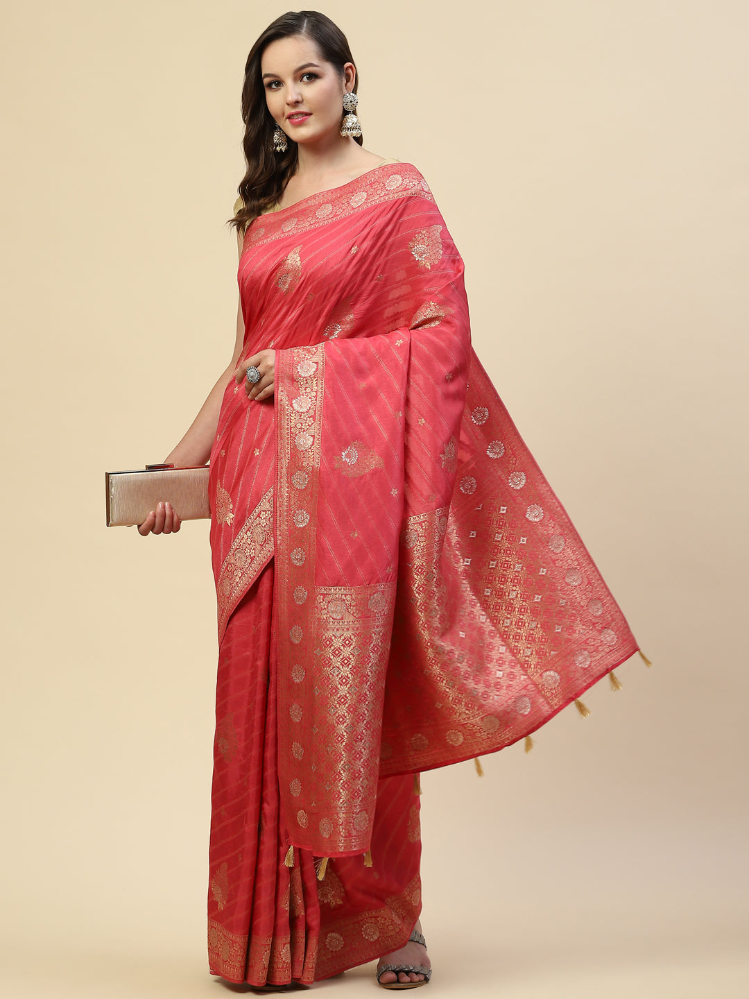 Zari Jaal Handloom Woven Saree