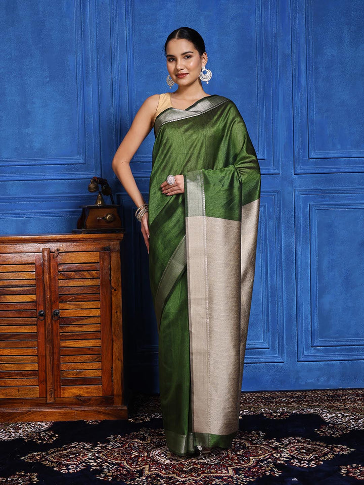 Zaari Jaal Tussar Saree