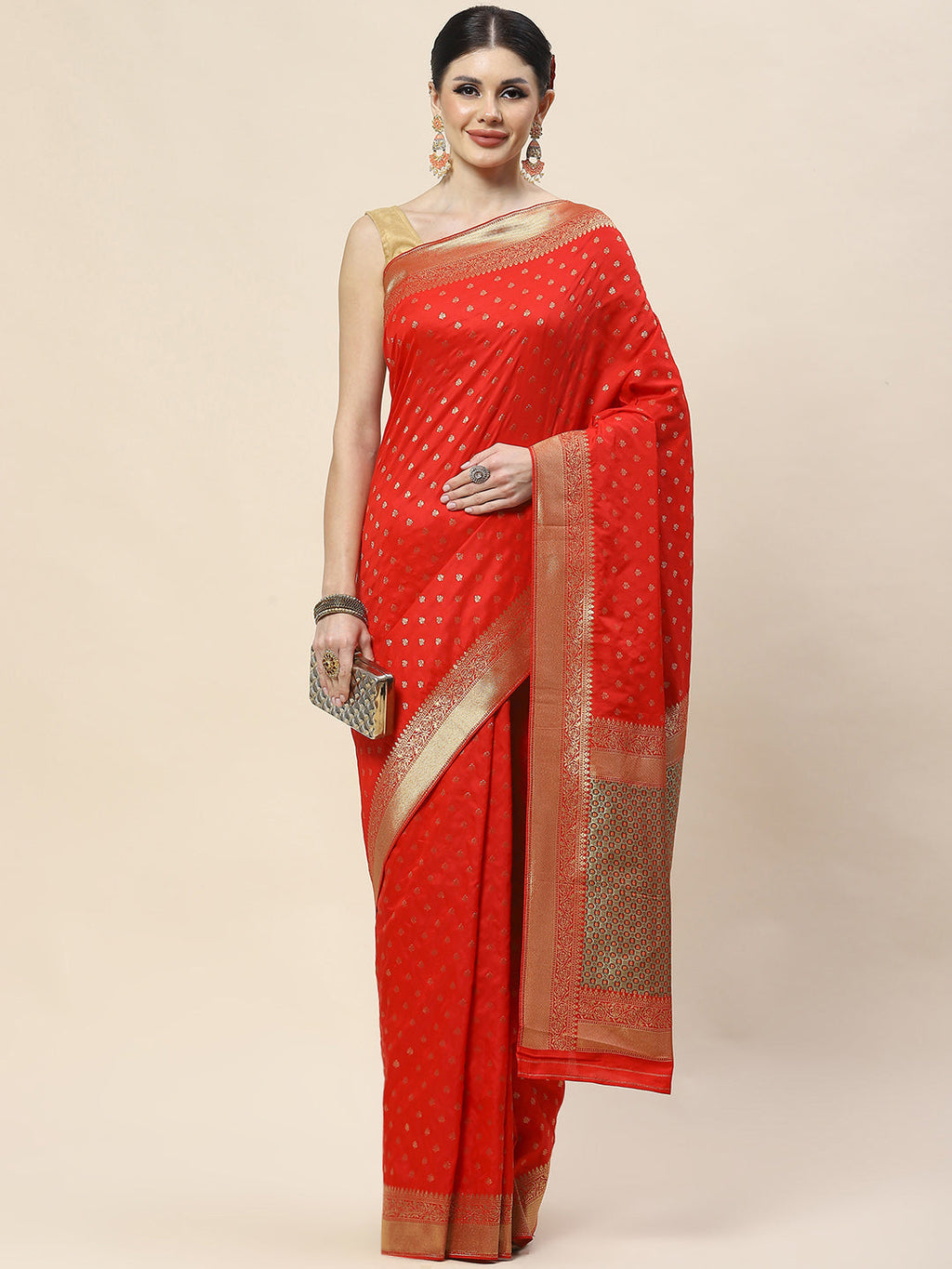 Zari Booti Woven Art Silk Banarsi Saree