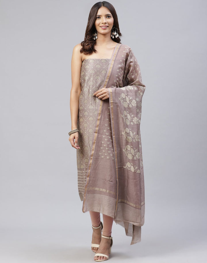 Fine Chanderi Printed Suit Piece