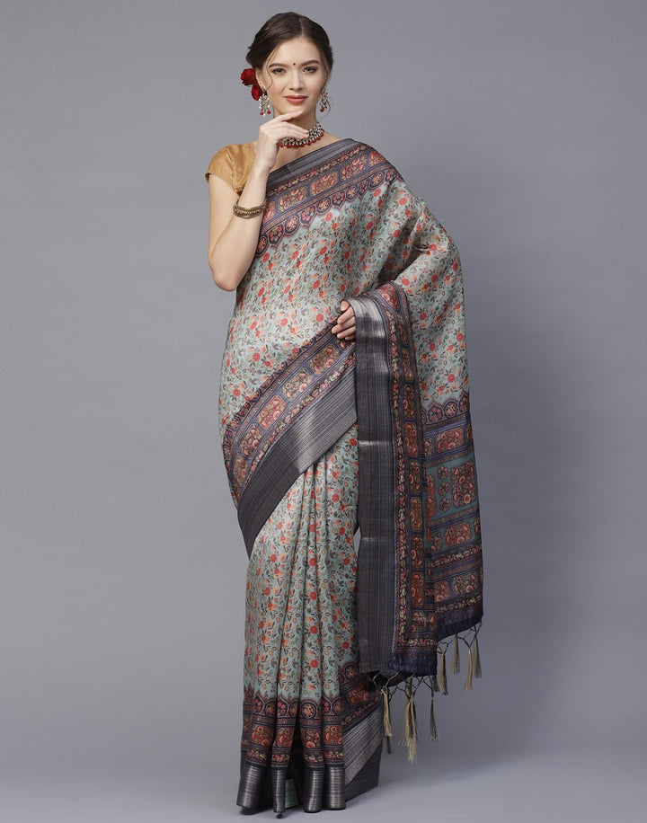 Digital Floral Printed Art Handloom Saree
