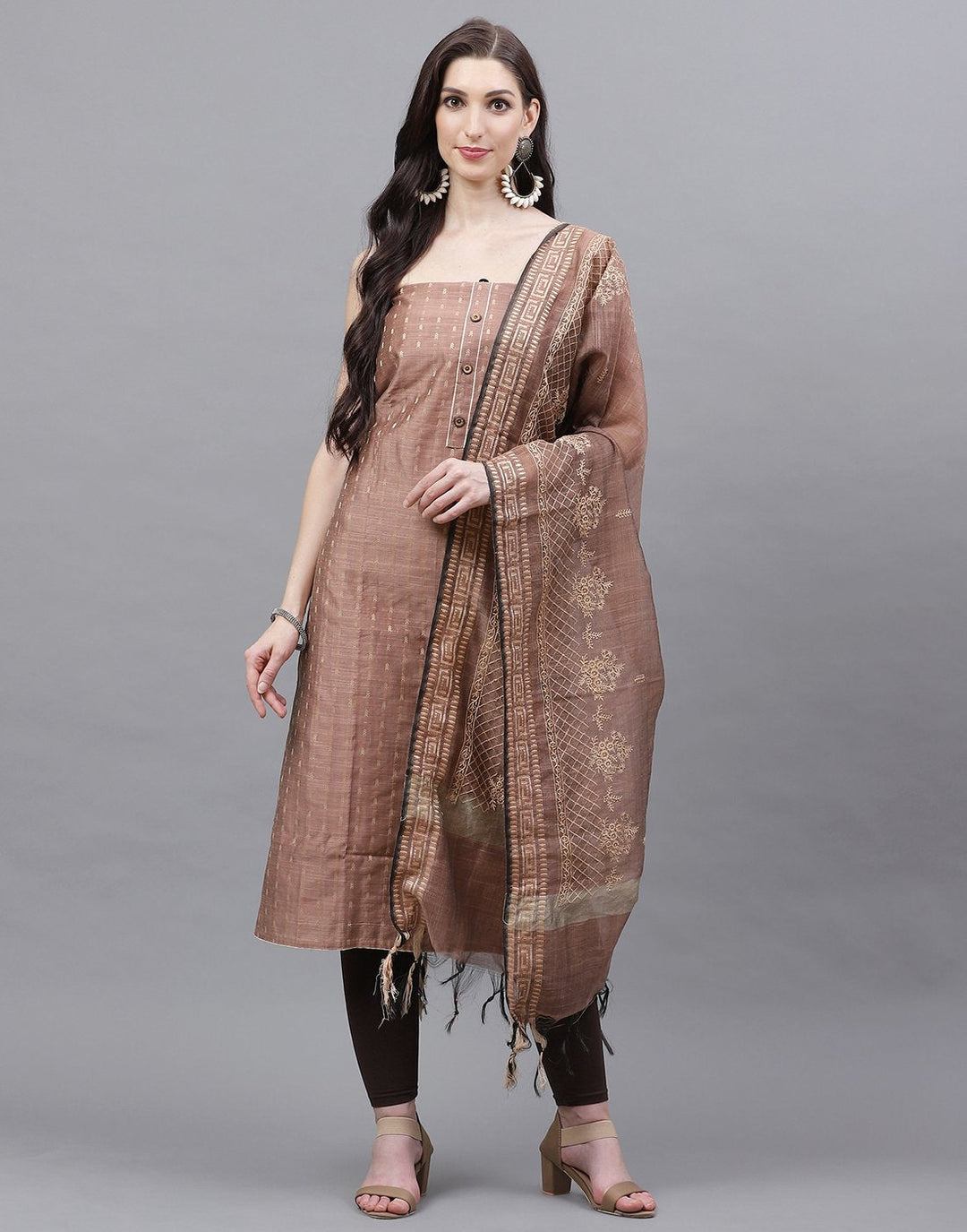 Chanderi Embroidered Suit piece