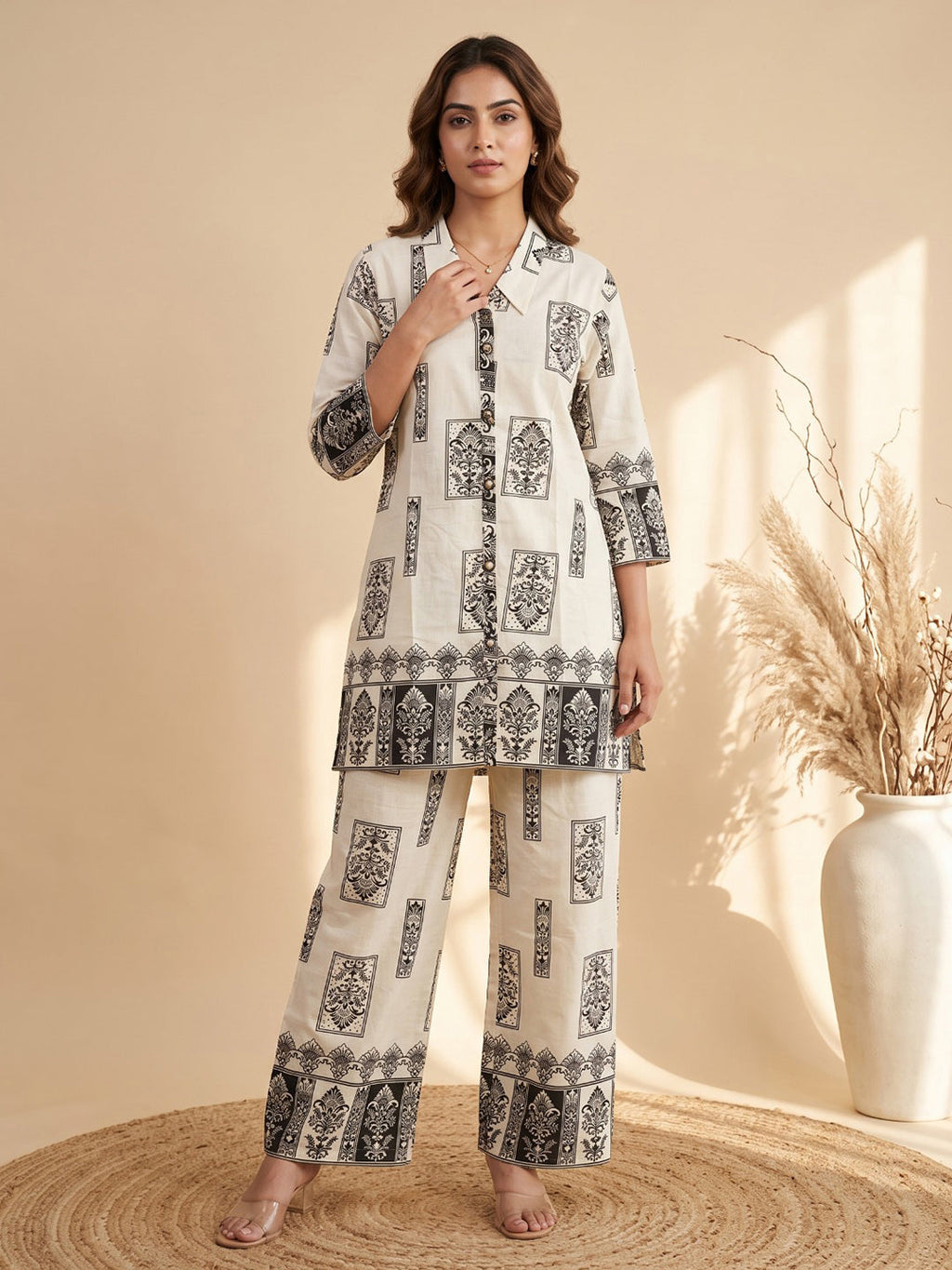 Embroidery Cotton Blend Kurta Set