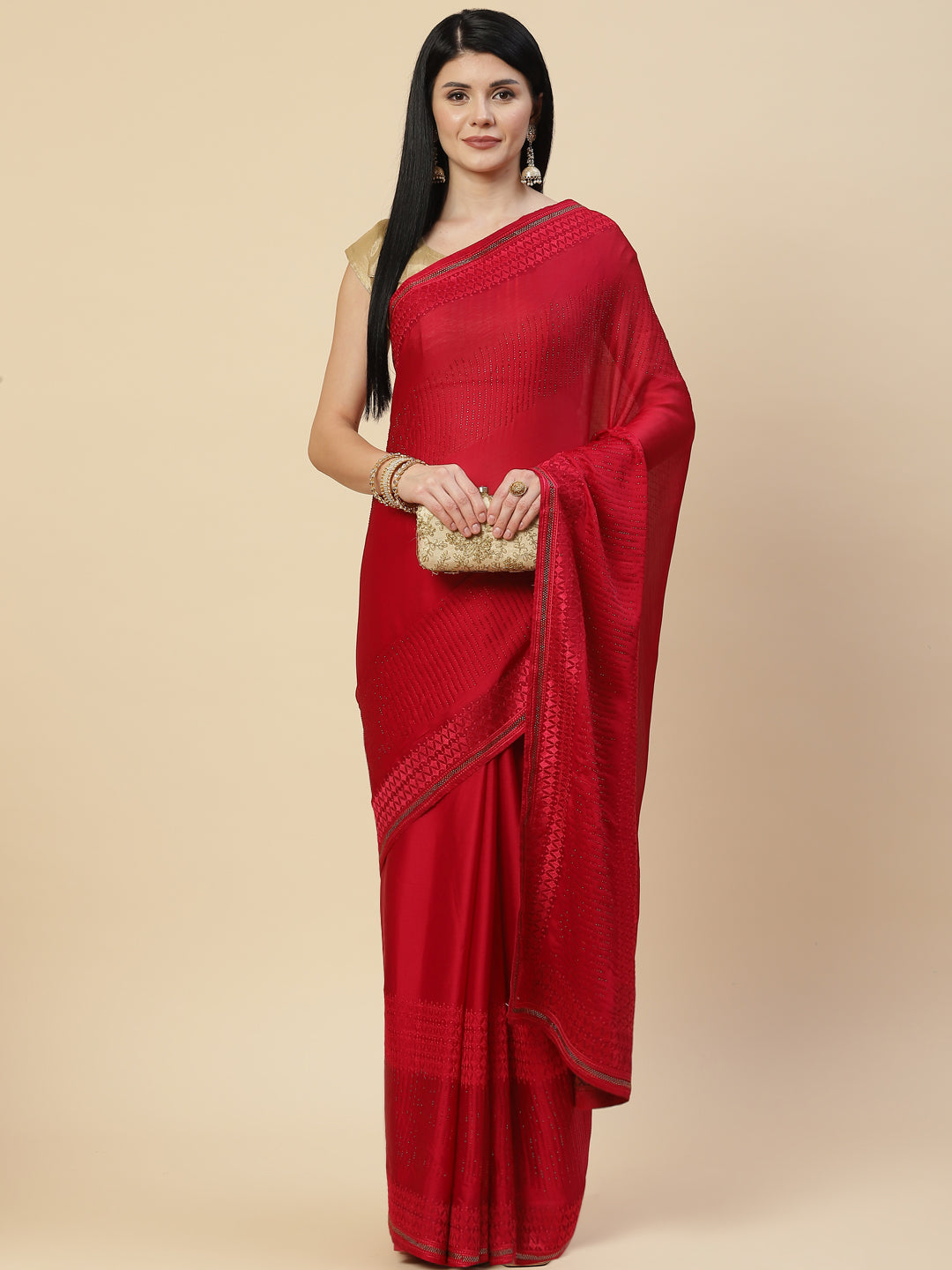 Swarovski Embroidered Chiffon Saree