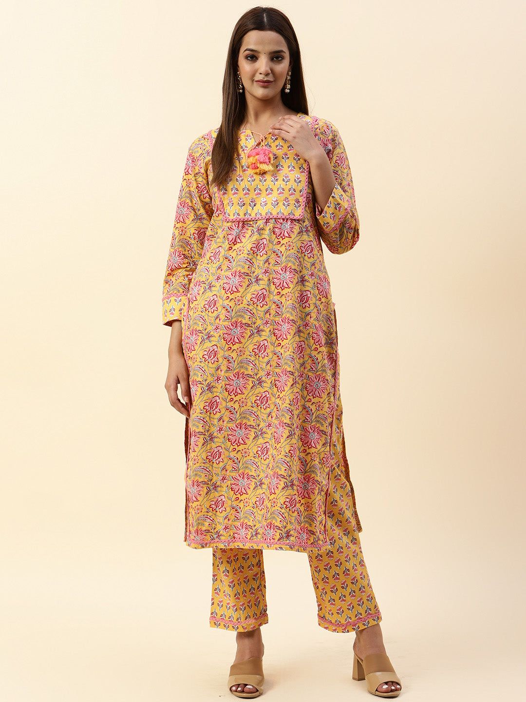 Printed Cotton Kurta With Pants