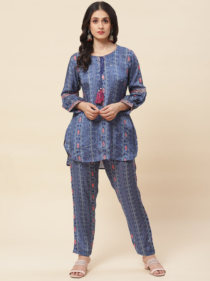 Printed Muslin Kurti With Pants