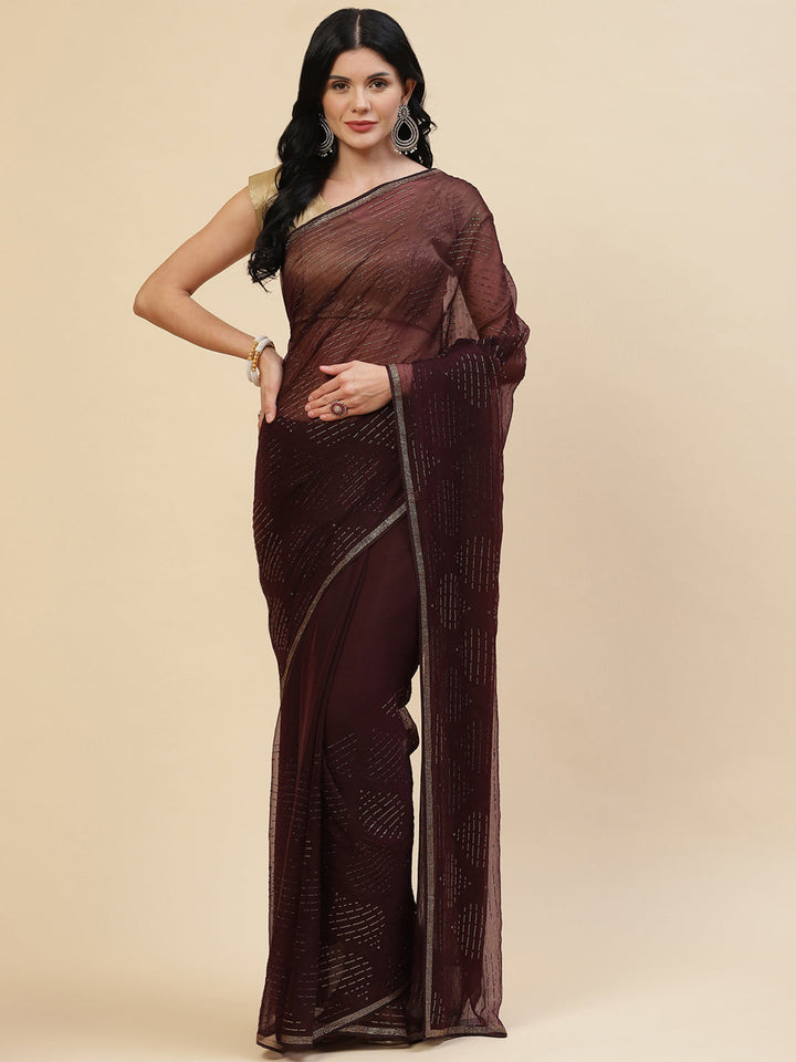 Swarovski Embroidered Chiffon Saree