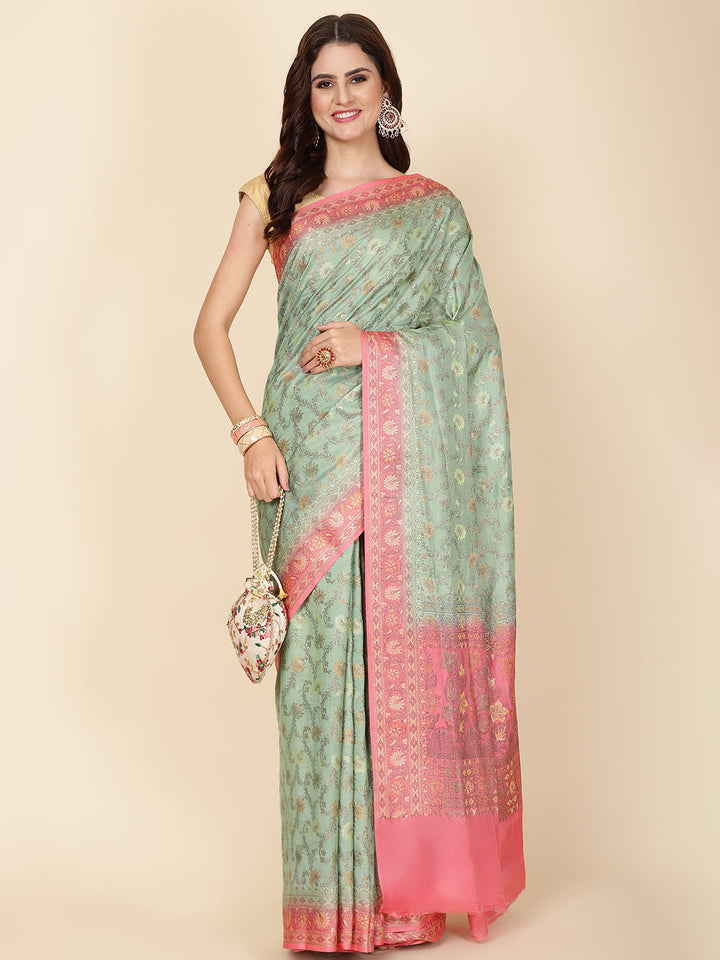 Resham Jaal Woven Tussar Saree