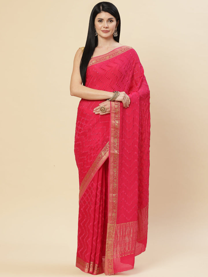 Embroidered Crepe Saree