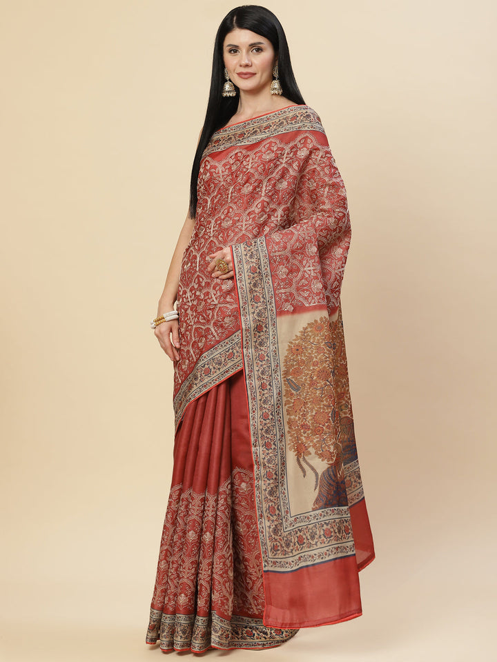 Printed Tussar Saree