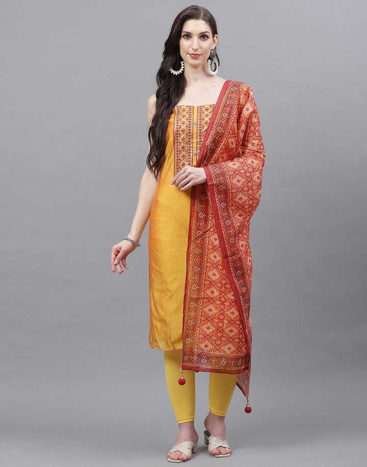 Chanderi Embroidered Suit piece
