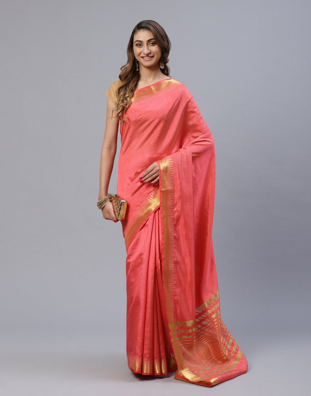Art Handloom Saree With Zari Border