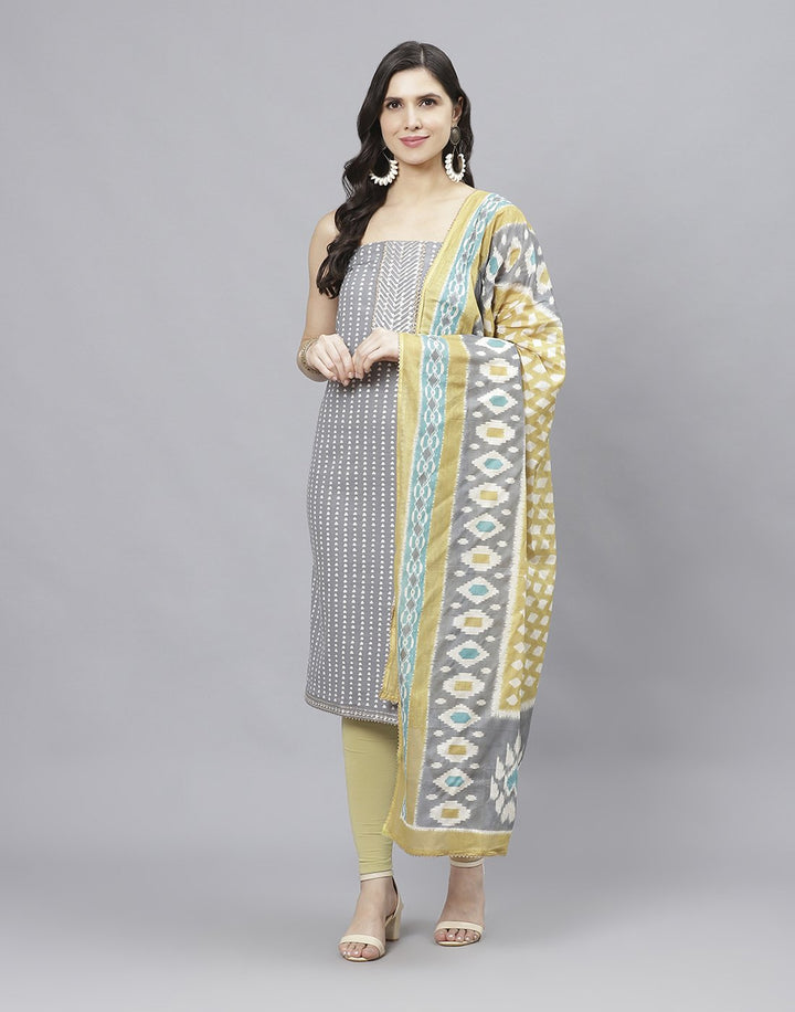 Printed Cotton Suit Piece With Dupatta