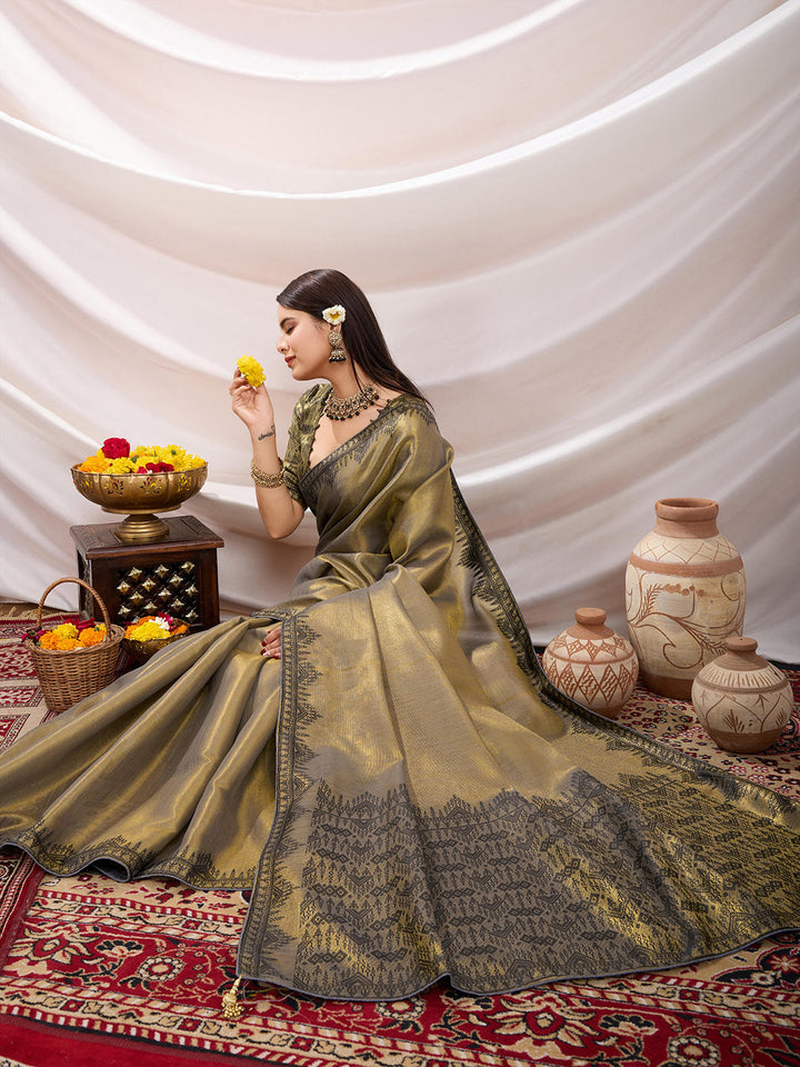 Woven Design Cotton Linen Saree