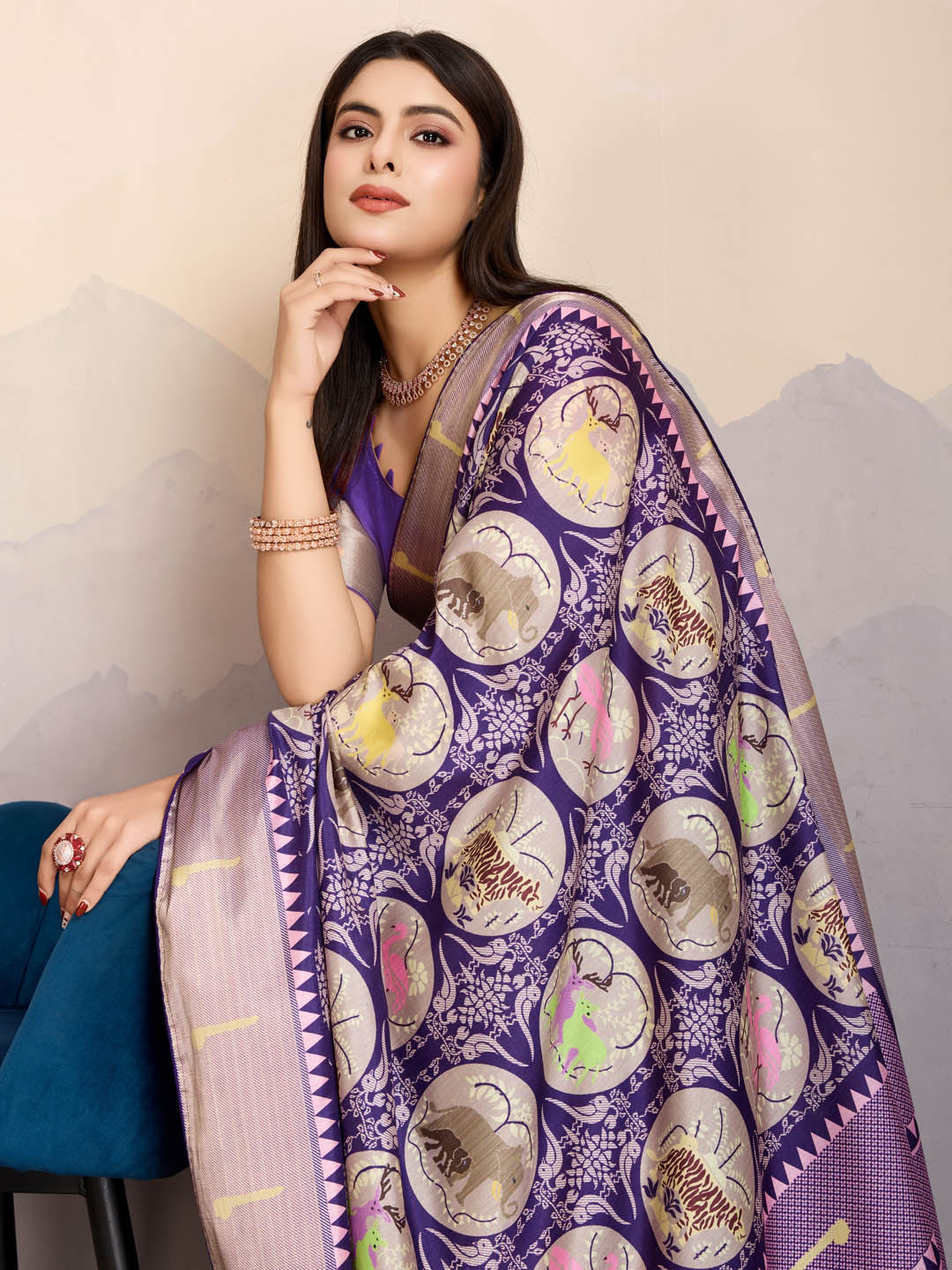 Zari Jaal Woven Art Silk Saree