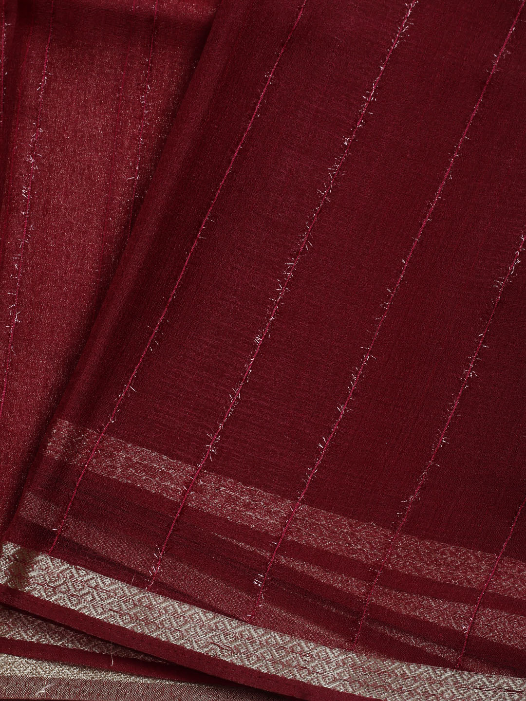 Plain Zari Border Organza Saree