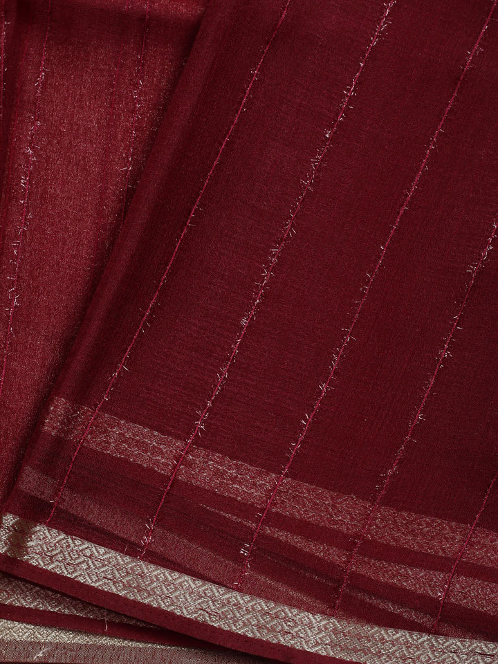 Plain Zari Border Organza Saree
