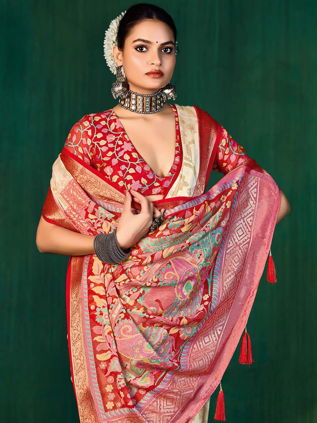 Bandhani Printed Georgette Saree