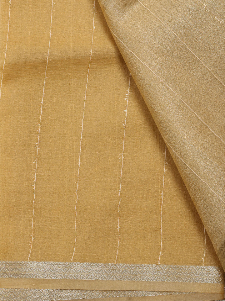 Plain Zari Border Organza Saree