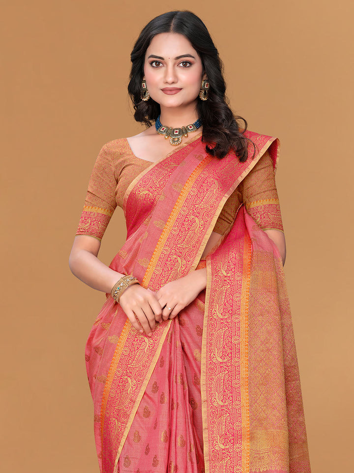 Zari Jaal Cotton Woven Saree