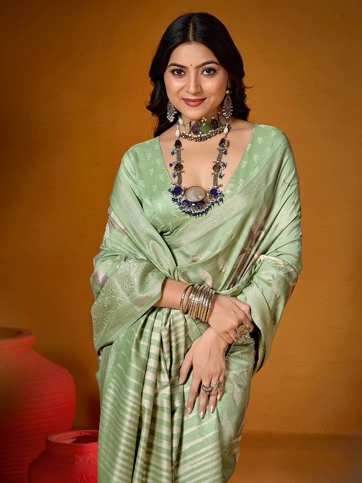 Zari Jaal Woven Art Silk Saree