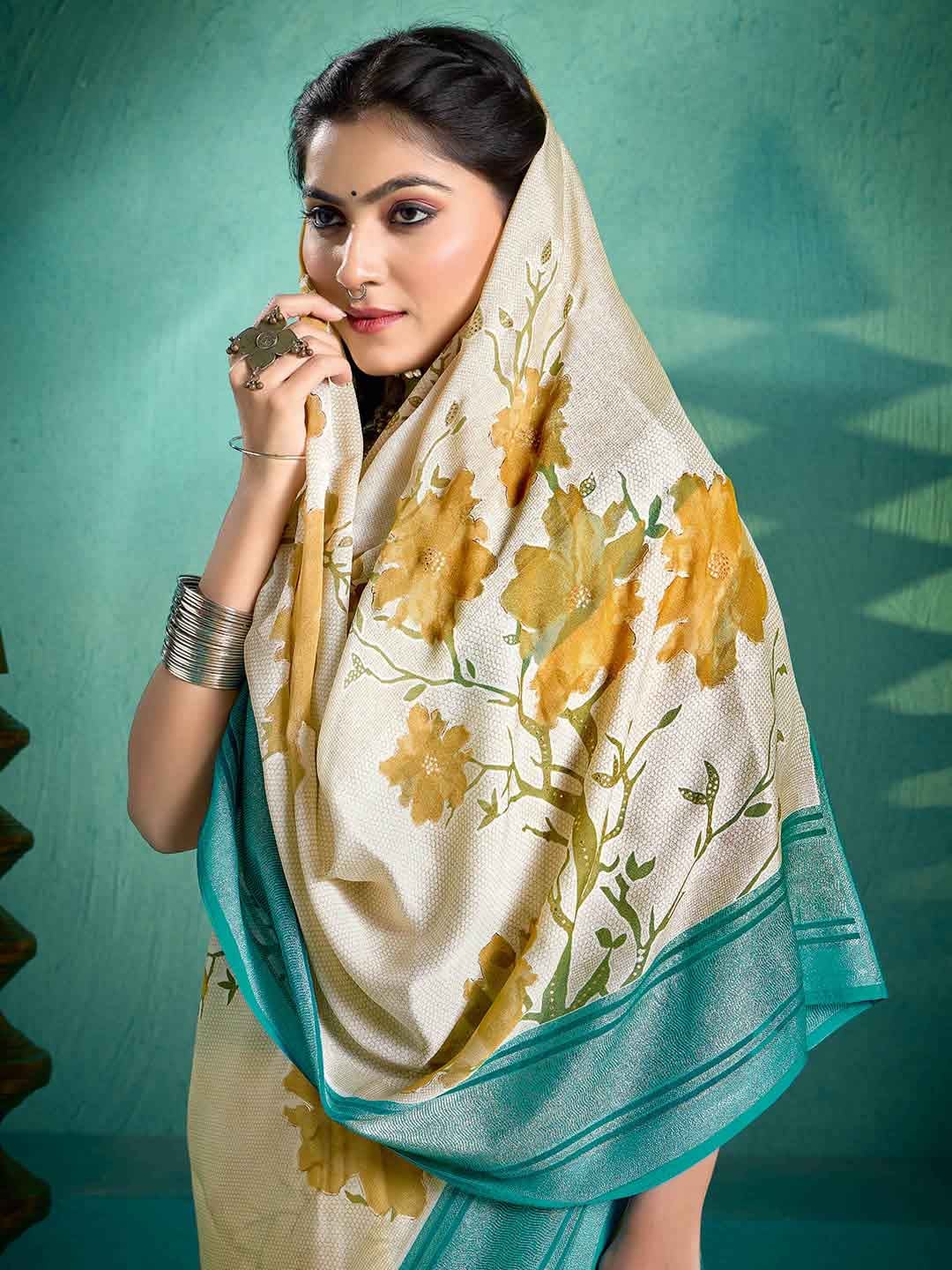 Digital Floral Printed Georgette Saree