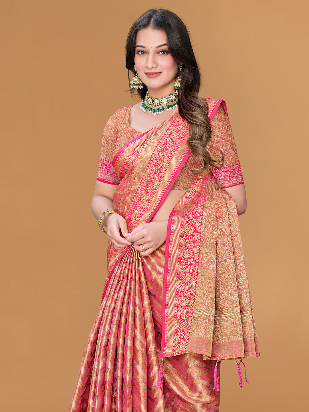 Zari Jaal Cotton Woven Saree