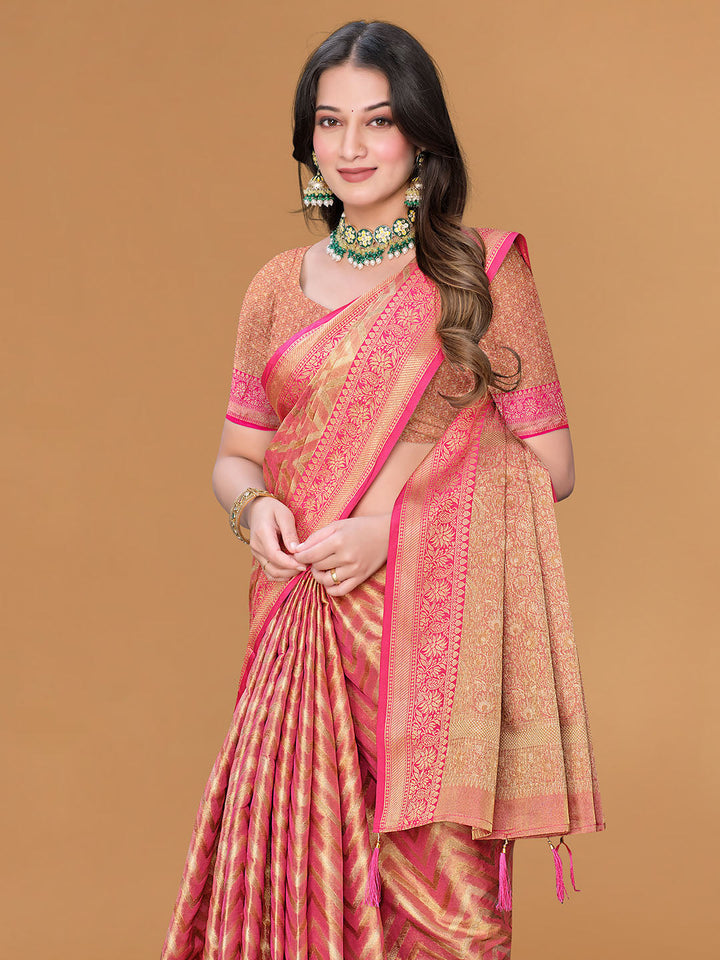Zari Jaal Cotton Woven Saree