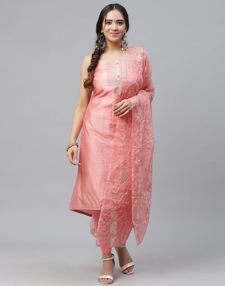 Chanderi Embroidered Suit Piece