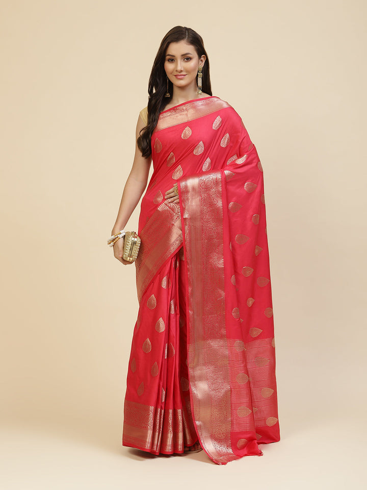 Zari Border Booti Handloom Woven Saree