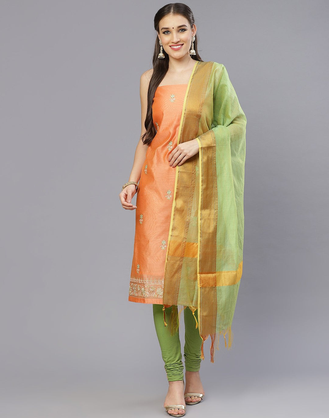 Chanderi Embroidered Suit Piece