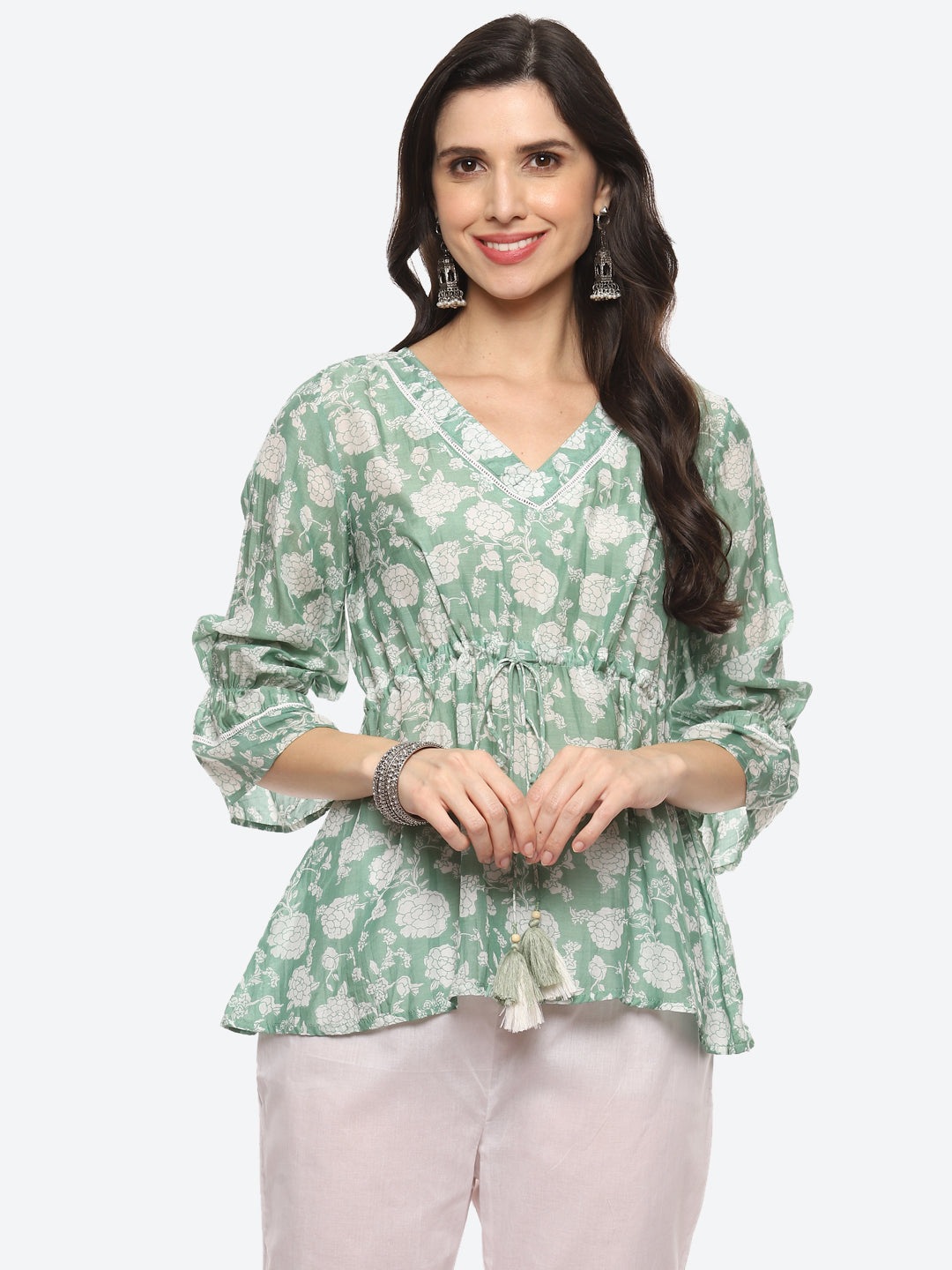 Floral Printed Muslin Kurti