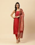 Embroidered Art Handloom Suit Piece With Banarasi Dupatta